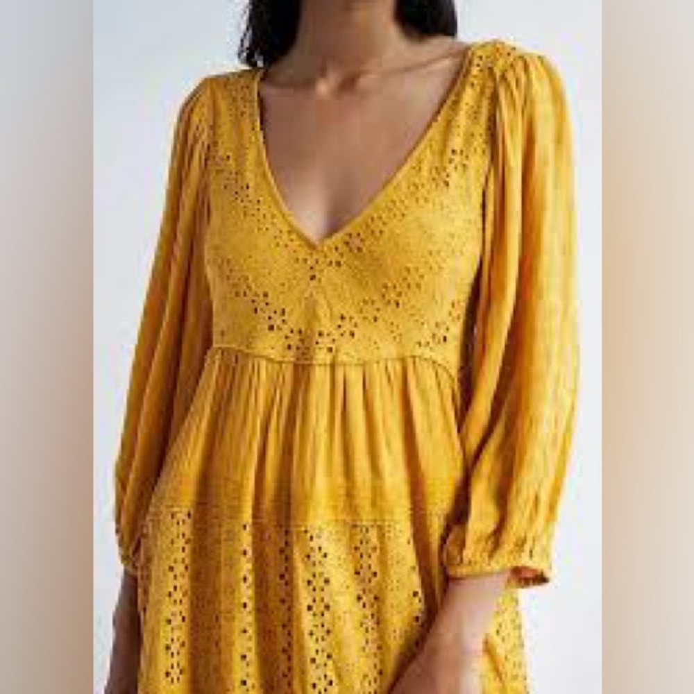 Free People Mockingbird Maxi, mustard, size small